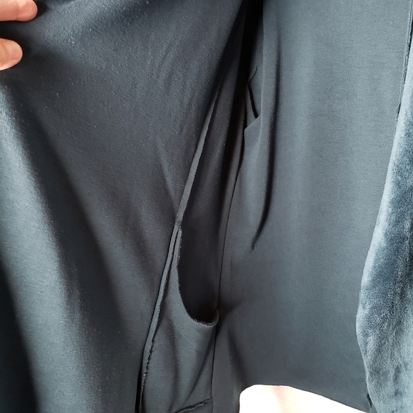 Simply Noelle Velvety Green Open Front Soft Cozy Lagen Look Cardigan sz S - Picture 7 of 7